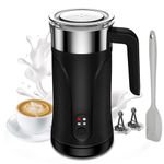 Milk Frother, Upgraded 4 in 1 Milk Steamer, 10.1oz/300ml Automatic Hot and Cold Milk Frother and Milk Warmer, Milk Frother Electric for Latte, Cappuccino, Macchiato, Hot Chocolate(Black)