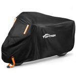 toptrek Motorbike Cover, 210D Oxford XXXL Motorcycle Cover Waterproof Outdoor with Lock Holes and Windproof Buckles, Dustproof UV Protection Scooter Moped Cover for Motorbikes (104 x 41 x 50inch)