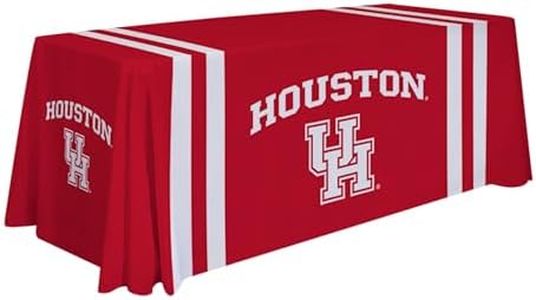 Victory Corps Houston Cougars College Sports Printed Table Throw - NCAA Licensed - Polyester - School Tablecloth (White, Red) (6' Draped)