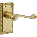 Designer Levers - Georgian Roped Design Lever Door Handles - Polished Brass - 1 Pair - Latch Door Handle - Interior Use - Short Latch