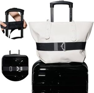 TOOVREN 2-in-1 Luggage Straps Add a Bag Bungees Travel Belt for Luggage Strap Over Handle Travel Belt for Luggage Adjustable with Alloy Buckle Elastic Belt Suitcases Strap Travel Accessories Black