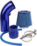 CarBole Cold Air Intake Filter 3"/76mm,Air Induction Alumimum Kit with Clamp,Fit for Vehicle Engine,Blue