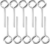 WOODGUILIN 5/32” Standard Hex Dogging Key with Full Loop, Key-Ring Style Dogging Key Set 5/32 Allen Wrench Key for Push Bar Door Panic Bars, Security Door, Hex Socket，Solid Metal-10 Pack（5/32, silver）