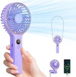 SWEETFULL Handheld Fan, Portable Fan, 5000mAh Rechargeable Battery, 6 Speed Wind, LED Display, Personal Mini Travel Fan with Backup Power, Hand Held Fan USB Foldable Electric Fan for Women Girl