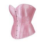 Hengzhifeng Corsets for Women Gothic Satin Classic Bustiers Top Plus Size (US 14-16,Pink)