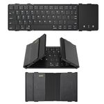 Echaar Bluetooth Keyboard Foldable with Touchpad, Wireless Folding Keyboard (Bluetooth wireless connection+USB wired connection) with Mac, iOS, Android, Windows