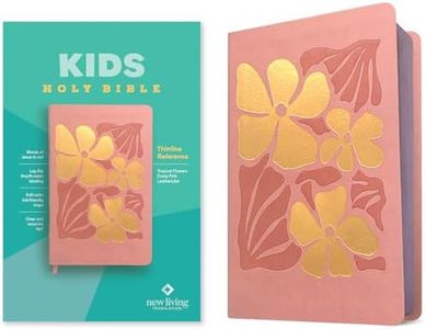 NLT Kids Bible, Thinline Reference Edition (Leatherlike, Tropical Flowers Dusty Pink, Red Letter)