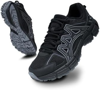 Sadmon Women's Non-Slip Trail Running Shoes Support Sneakers Tennis Shoes Casual Walking Sneakers Retro Black45