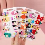 Saavi Beauty Products Mini Emoji Cartoon Hair Clips Set For Kids&Girls Rainbow Ice Cream Hairpin,Cute Smiley Design Hair Accessories|Barrettes With Multi Design (Multicolour,Pack Of 20,Assorted)