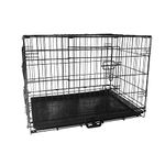 Signzworld Puppy Dog Crate 2 Doors 30 inch with Removal Tray Folding Metal Pet Training Cage Animal Carrier Medium