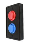 Arcade Light Switch Plate Cover, Single Switch (Black/Red/Blue), 1-Gang Standard Size Rocker Wall Plate, Game Room Decorator, Kid Bedroom Wallplate, Faceplate Replacement