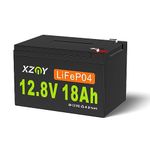 XZNY 12V 18Ah Lithium Battery, 5000+ Cycles 12V LiFePO4 Battery Built-in 20A BMS, Great for Mobility Scooter Battery, Garmin Fish Finder Battery, Power Wheels, Lighting Supply