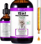 Cat Vitamins Supplements, 15 in 1 Multivitamins for Cats with Glucosamine & Cranberry - Supports Immune Health, Skin, Coat, Heart Health, Hip & Joint and More