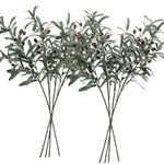 SHACOS 8 PCS Fake Olive Tree Branches Faux Olive Branches for Vase 28 inch Long Olive Stems Artificial Greenery Stems Bulk Olive Leaves Plant Greenery Decor