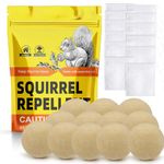 Squirrel Repellent Outdoor, Chipmunk Repellent, Mint Squirrel Deterrent for Bird Feeders/Plants/Garden/Attic/Cars, Powerful Repel Squirrels, Keep Squirrels Out of Flower Pot-12Pack