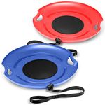 GoSports 29" Heavy-Duty Winter Snow Saucer with Padded Seat and Hand Pull Strap - Choose Your Style