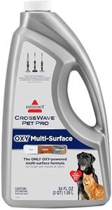 Bissell CrossWave PET PRO OXY Multi-Surface Formula, 40191, 64 oz, Removes Stuck-On Stains like Dirt, Grease, and Grime from Sealed Hard Floors and Grout, Patented Odor Elimation Technology