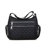 NOTAG Nylon Crossbody Bags Lightweight Shoulder Purses and Handbags Waterproof Travel Messenger Bags (Black)