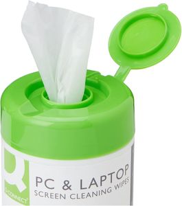 Q-CONNECT Screen Cleaning Wipes, 100 Pack – For Monitors & Devices