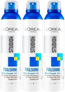 L'Oréal Paris Studio Line Spray Fissante Fix&Shine Lunga Durata 24h Effetto Anti Crespo e Anti Umidità Tenuta 6 Forte - 3 Flaconi da 250ml
