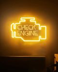 Check Engine Neon Sign for Wall decor, Dimmable Car LED Wall Sign with USB Powered for Garage, Workshop, Man Cave Auto Repair Shop