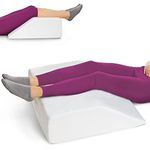 Leg Elevation Pillow for Sleeping - Wedge Pillows for After Surgery | Memory Foam Wedge Pillow for Legs | Relieves Foot and Ankle Injury, Leg, Hip, and Knee Pain, Improves Blood Circulation, 8 Inch