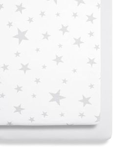 Snüz 2 Pack Crib Fitted Sheets 44 x 80cm – Star Design – Light, Breathable & Luxurious Jersey Cotton Made to Last & Designed to Fit Pod Bedside Cribs