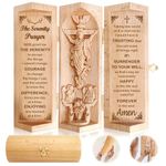 Caplbus Serenity Prayer Christian Gifts,Statue of Jesus,Angels Statue,Catholic Wooden Statue,Openable Wooden Cylinder Sculpture of Jesus Christ for Room Decor