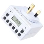 STATUS Timer Switch | 7 Day Digital Timer Light Switch | White UK Plug | S7DDT3