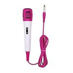 IndeCool Kids Wired Dynamic Microphone for Karaoke Machine, Wired Chlidren Handheld Microphone with 3 Meters Cable 6.35mm Plug Compatible for Kids Karaoke Machine Speaker Toy (Pink)