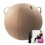 TechoFit 65cm Yoga Ball Chair with Fabric Cover for Office, Yoga, Workout, Pregnancy, Maternity Labour, Anti-Burst Swiss Balance Ball (Purple)