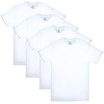 Hanes Mens ComfortSoft 4 Pack Cotton Crewneck T-Shirt. Undershirts, White, Medium US