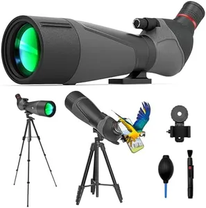 Gosky 20-60x85 Spotting Scope with Full Size Tripod, Phone Adapter and Cleaning Kit, Spotting Scopes for Bird Watching, Wildlife Viewing，Portable with Carrying Bag