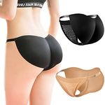 2 PCS Women Butt Pads Enhancer Panties Padded Hip Underwear Shapewear Butts Lifter Lift Panty Seamless Fake Padding Briefs (Two Color,L)
