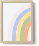 Petal Lane Kids Rainbow Wall Decor - Framed Canvas Wall Art Baby Room Decor - 12 Nursery Wall Decor Designs Available - Girl and Boy Kids Wall Art - Cute Playroom Decor (Rainbow)