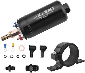 EVIL ENERGY External Inline Fuel Pump Electric 300LPH Bundle with 60mm Fuel Filter Mounting Bracket Black