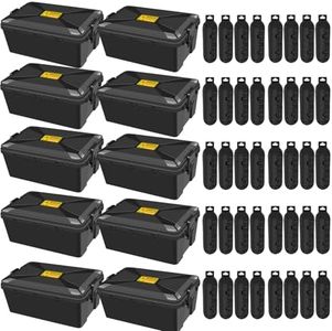 NineLeaf 10*Extra Large Waterproof Electrical Box&40*Small Weatherproof Extension Cord Outlet Box-IP54 Weatherproof Outlet Cover, Protect Timer,Power Strip,Holiday Light-12.5 x 8.5 x 5 & 9 x2.6 x2.6