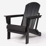 Folding Plastic Adirondack Chair, Weather-Resistant Materials, Folds Away for Storage, Black Colour, TL3001