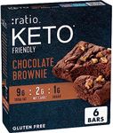 :ratio KETO Friendly Soft Baked Bars, Chocolate Brownie, Keto Snacks, 6 ct