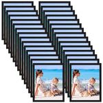 CRUGLA 30 Pack 8x10 Magnetic Picture Frame Black Self-Adhesive Collage Photo Frame Set for Refrigerator Glass Window Door Cubicle Tile Wall