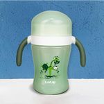 LuvLap 360° Soft Spout Baby Trainer Sipper, 240ml, Dual Handle Leakproof & spillproof Sippy Cup for Babies/Toddlers/Kids, Easy-Grip Handles, BPA-Free, Ergonomic Design, Green