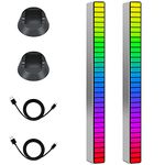 Meiyue 2 PCS RGB Light Bars, RGB Voice-Activated Pickup Rhythm Light,Rechargeable Colorful Ambient Light Rhythm Light Bar, 32 Bit Voice-Activated Lights for Car, Party, Desktop, DJ, Gaming Room