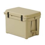 ENGEL Coolers ENG50 Cooler | 60 Can High Performance Durable Seamless Rotationally Molded Ice Box for Camping, Hunting, and Fishing - Tan