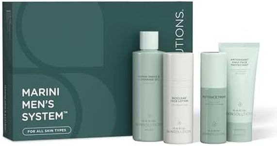 Marini SkinSolutions Men’s System - Cruelty Free - Includes Shave & Cleansing Gel, Bioclear Face Lotion, PeptideXtreme, and Antioxidant Daily Face Protectant SPF 33 - Made in the USA