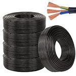 Wire Cable Extension Cord 100ft Length Copper Wire 3 Conductor Electric Cores Blackwire Outdoor Extension Cord RVV Cord