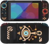 TIKOdirect Protective Case for Nintendo Switch, Soft Full Skin Protective Cover with Pretty Cool Pattern, Silicone Slim Shockproof Back and Grip Case for Switch, Black