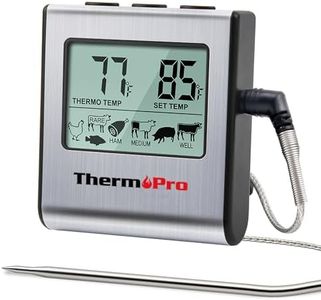 ThermoPro TP16 Digital Meat Thermometer with Food-grade Temperature Probe for Smoker Oven BBQ Grill Multifunctional Food Thermometer with Pre-programmed Food Temperature Set and Timer