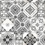 RoomMates RMK11282WP Black Mediterranean Tile Peel and Stick Wallpaper, Roll, Black