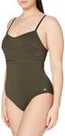 Haute pression A1001 - Maillot de bain une pièce - Uni - Femme - Vert,FR: 42 (Taille faricant: 42)