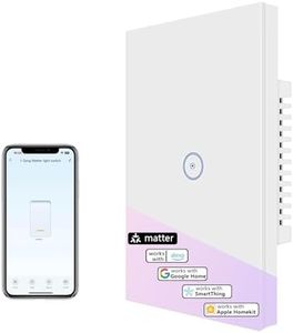 UseeLink Matter Smart Light Switch, Smart Switch, Alexa Light Switch, Works with Alexa, Applee Home, Sirii, Googlee Home and SmartThingss, Voice Control，Neutral Wire Required, 2.4GHz Wi-Fi (1-Way)